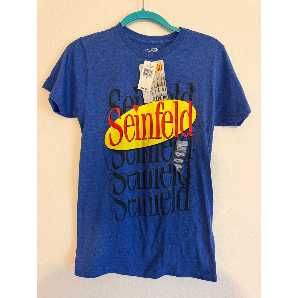 Seinfeld Mens Blue Graphic T-Shirt Master of Your Domain Logo S2H011BMTW Small